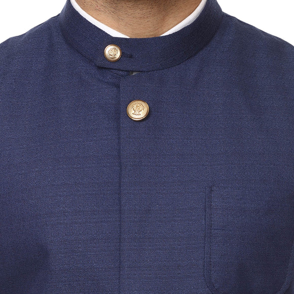 Veera Paridhaan Plain Chinese Collar Sleeveless Cotton Poly Nehru Jacket