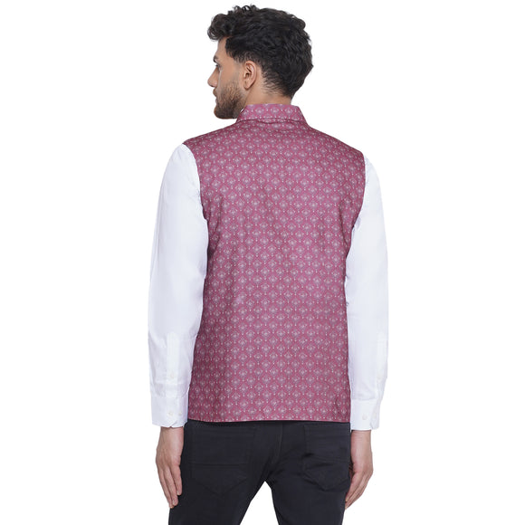 Veera Paridhaan Jacquard Printed Nehru Jacket for Men