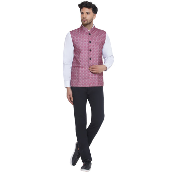 Veera Paridhaan Jacquard Printed Nehru Jacket for Men