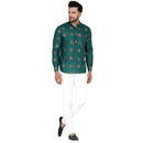 Veera Paridhaan Men's Cotton Printed Full Sleeve Short kurta-59