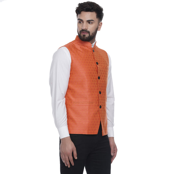 Veera Paridhaan  Jacquard Printed  Silk Nehru Jacket