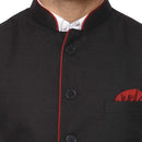 Veera Paridhaan Plain Chinese Collar Sleeveless Cotton Poly Nehru Jacket-73