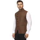 Veera Paridhaan Plain Chinese Collar Sleeveless Cotton Poly Nehru Jacket-25