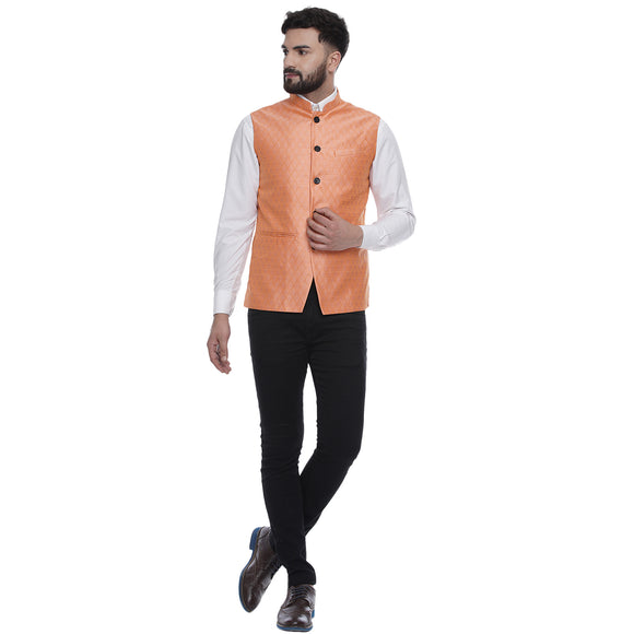 Veera Paridhaan  Jacquard Printed  Silk Nehru Jacket