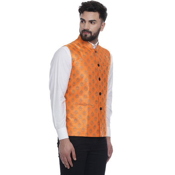 Veera Paridhaan  Jacquard Printed  Silk Nehru Jacket
