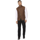 Veera Paridhaan Plain Chinese Collar Sleeveless Cotton Poly Nehru Jacket-69