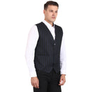 Veera Paridhaan Black Striped Cotton Poly Waistcoat-11