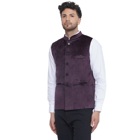 Veera Paridhaan Velvet Solid Nehru Jacket for Men