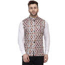 Veera Paridhaan Multi Print Pure cotton knitted Blue Nehru Jacket-9