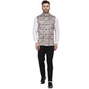 Veera Paridhaan Multi Print Pure cotton knitted Blue Nehru Jacket-26