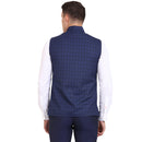Veera Paridhaan Blue Checkered CottonPoly Nehru Jacket-5