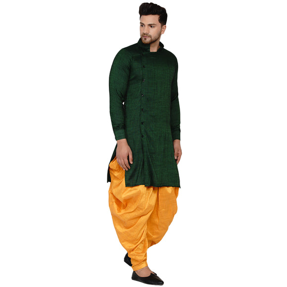 Veera Paridhaan Men's Rayon Side Pattern Full Sleeve long Straight kurta