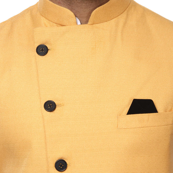 Veera Paridhaan Plain Chinese Collar Sleeveless Cotton Poly Nehru Jacket
