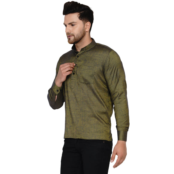 Veera Paridhaan Men's Rayon Full Sleeve Short kurta