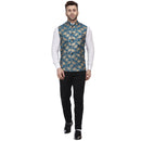 Veera Paridhaan Banarasi Jacquard Print Golden Nehru Jacket-40