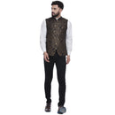 Veera Paridhaan  Jacquard Printed  Silk Nehru Jacket-80