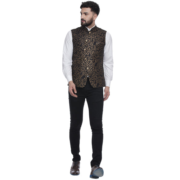 Veera Paridhaan  Jacquard Printed  Silk Nehru Jacket