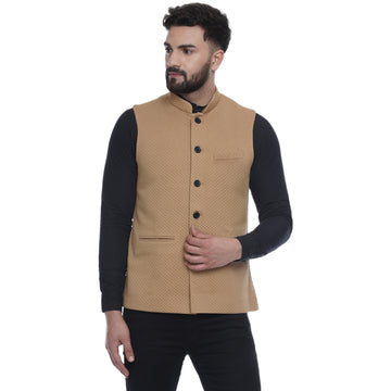 Veera Paridhaan Brown Quilted Nehru Jacket