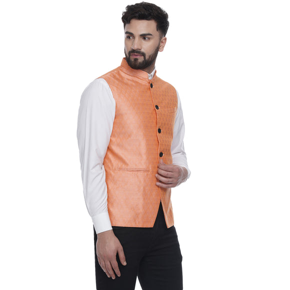 Veera Paridhaan  Jacquard Printed  Silk Nehru Jacket