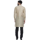 Veera Paridhaan Men's Ethnic Black Jacquard Printed  Long  Straight Kurta-14