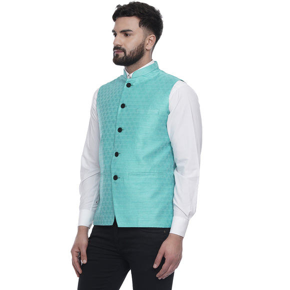 Veera Paridhaan  Jacquard Printed  Silk Nehru Jacket