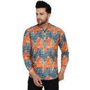 Veera Paridhaan Men's Cotton Printed Full Sleeve Short kurta-3