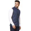 Veera Paridhaan Checkered Chinese Collar Sleeveless Cotton Poly  Nehru Jacket-5