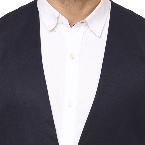 Veera Paridhaan Plain Chinese Collar Sleeveless Cotton Poly Waist Coat