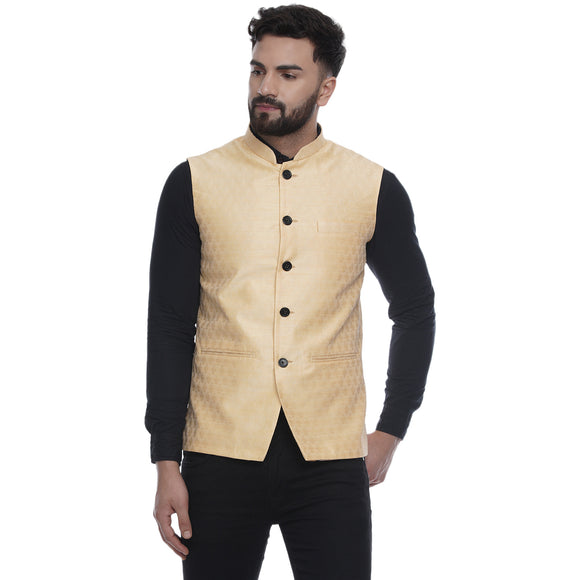 Veera Paridhaan  Jacquard Printed  Silk Nehru Jacket
