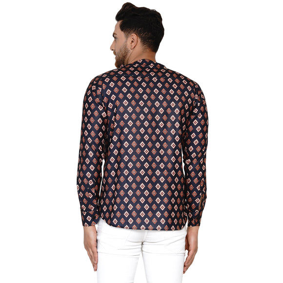 Veera Paridhaan Men's Cotton Printed Full Sleeve Short kurta