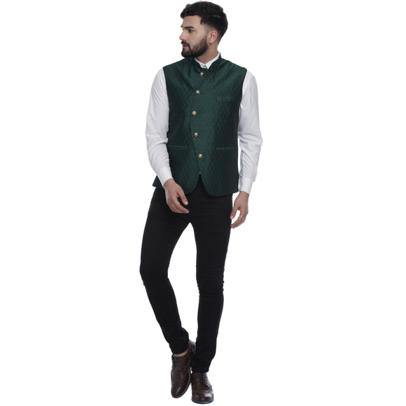 Veera Paridhaan  Jacquard Printed  Silk Nehru Jacket