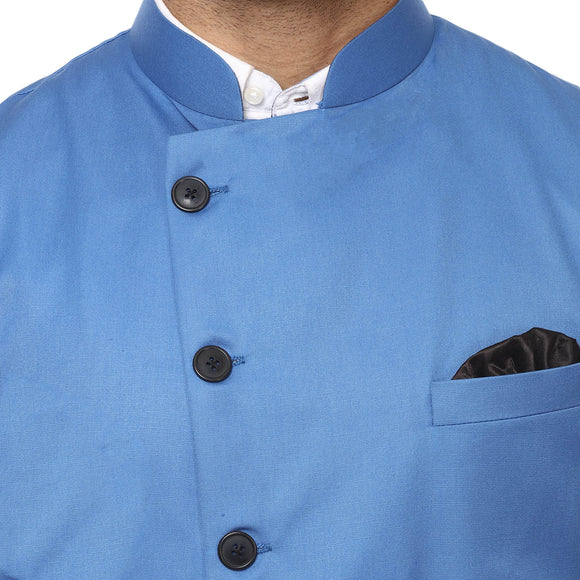Veera Paridhaan Plain Chinese Collar Sleeveless Cotton Poly Nehru Jacket