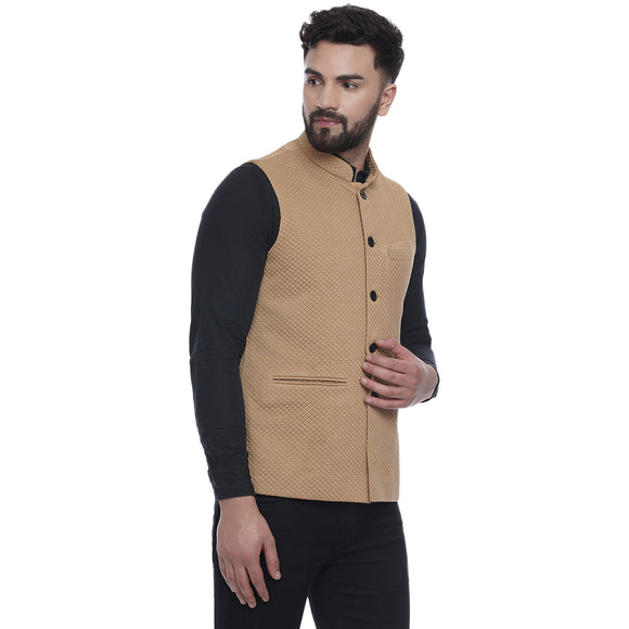 Veera Paridhaan Brown Quilted Nehru Jacket