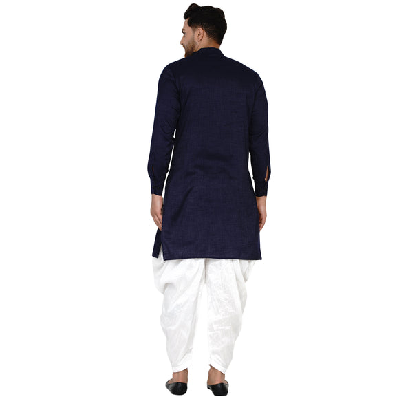 Veera Paridhaan Men's Rayon Side Pattern Full Sleeve long Straight kurta