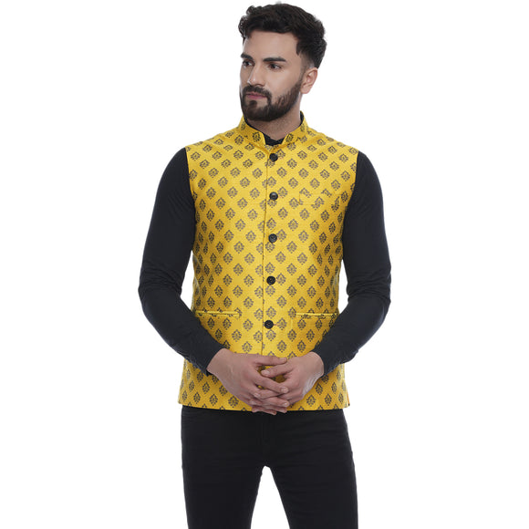 Veera Paridhaan  Jacquard Printed  Silk Nehru Jacket