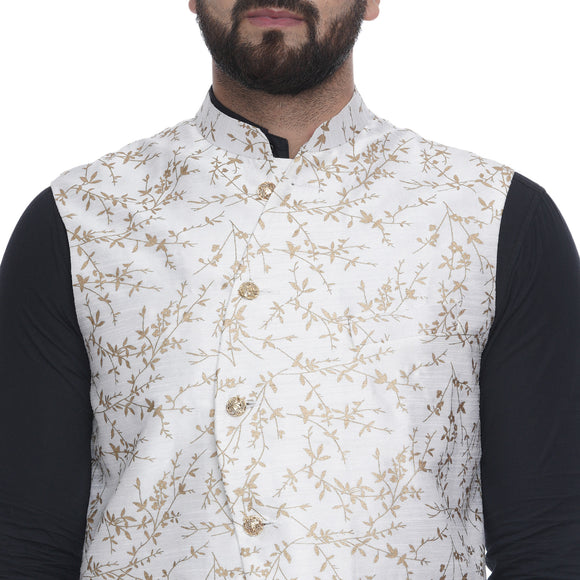 Veera Paridhaan  Jacquard Printed  Silk Nehru Jacket