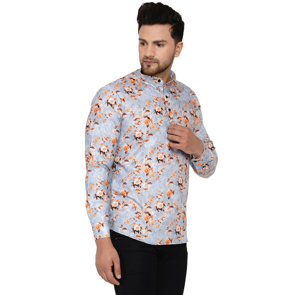 Veera Paridhaan Men's Cotton Printed Full Sleeve Short kurta