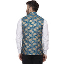 Veera Paridhaan Banarasi Jacquard Print Golden Nehru Jacket-34