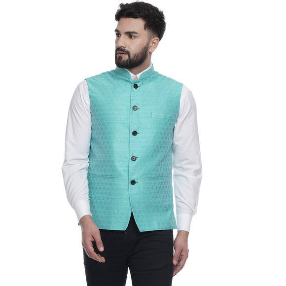 Veera Paridhaan  Jacquard Printed  Silk Nehru Jacket