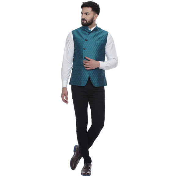 Veera Paridhaan  Jacquard Printed  Silk Nehru Jacket
