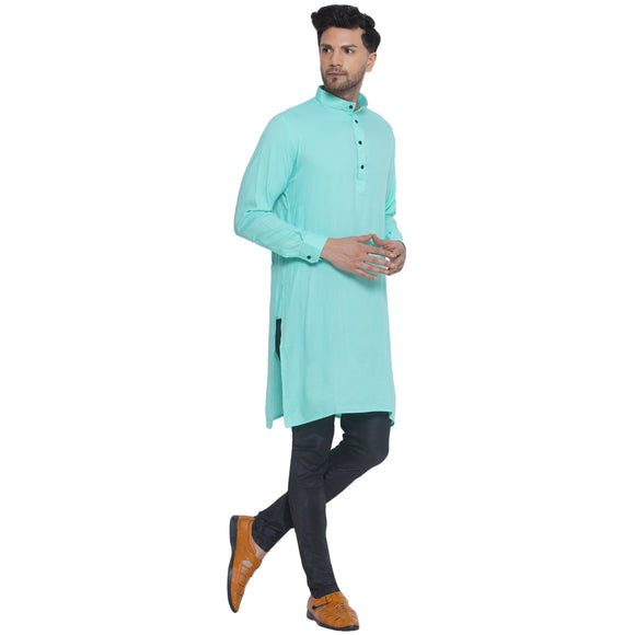 Veera Paridhaan Solid Rayon Long Kurta for Men