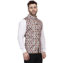 Veera Paridhaan Multi Print Pure cotton knitted Blue Nehru Jacket-14