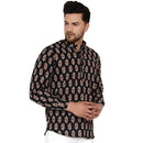Veera Paridhaan Men's Cotton Sanganeri Printed Full Sleeve Short kurta-23