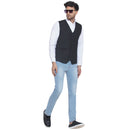 Veera Paridhaan Solid Slub Waist Coat for Men-5