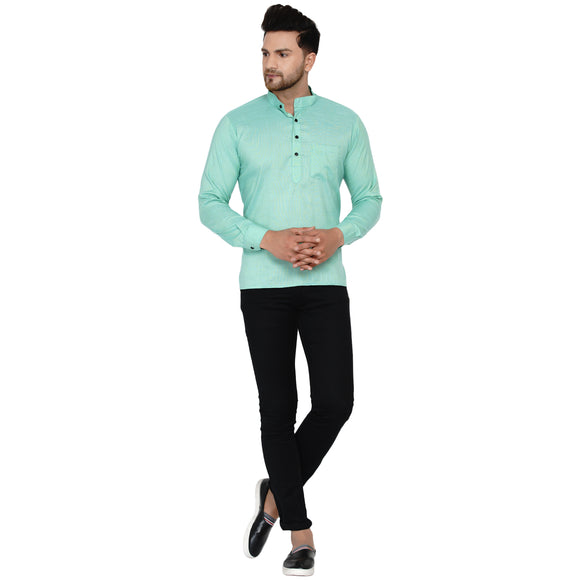 Veera Paridhaan Men's Rayon Full Sleeve Short kurta