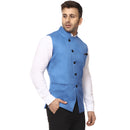 Veera Paridhaan Plain Chinese Collar Sleeveless Cotton Poly Nehru Jacket-35
