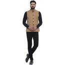 Veera Paridhaan Brown Quilted Nehru Jacket-5