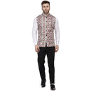 Veera Paridhaan Multi Print Pure cotton knitted Blue Nehru Jacket-29