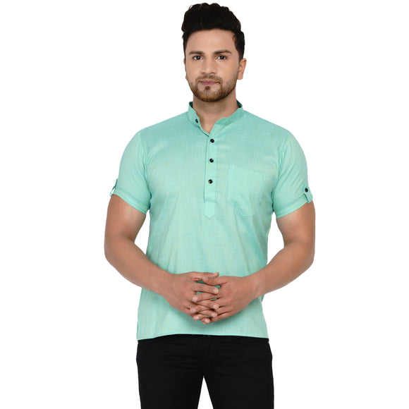 Veera Paridhaan Men's Rayon Half Sleeve Short kurta