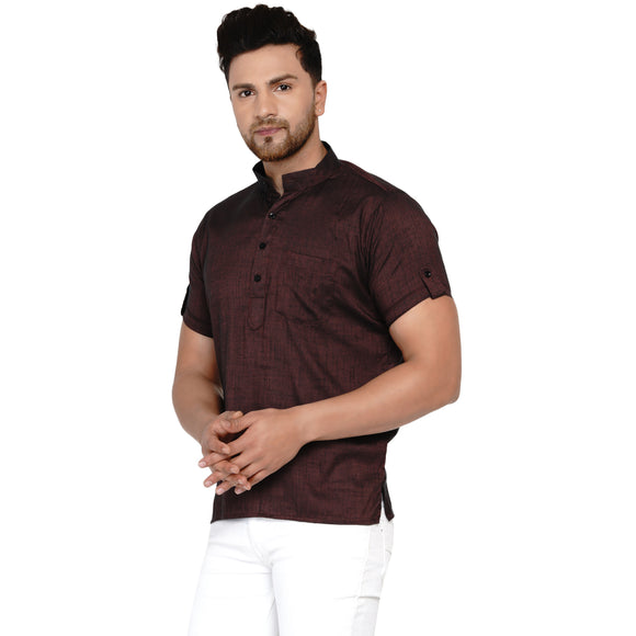 Veera Paridhaan Men's Rayon Half Sleeve Short kurta
